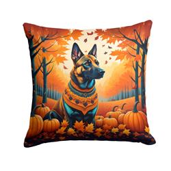 18 x 18 in. Unisex Belgian Malinois Fall Fabric Decorative Pillow