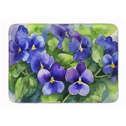 19 x 27 in. Unisex Rhode Island Violets in Watercolor Memory Foam Kitchen Mat
