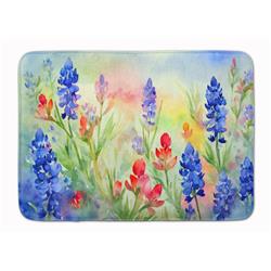 19 x 27 in. Unisex Texas Bluebonnets in Watercolor Memory Foam Kitchen Mat