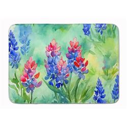 19 x 27 in. Unisex Texas Bluebonnets in Watercolor Memory Foam Kitchen Mat