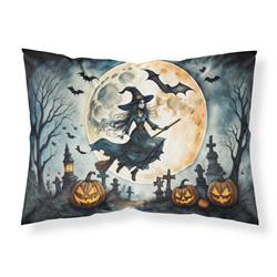 20.5 x 30 in. Unisex Flying Witch Spooky Halloween Fabric Standard Pillowcase