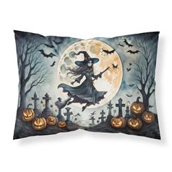 20.5 x 30 in. Unisex Flying Witch Spooky Halloween Fabric Standard Pillowcase