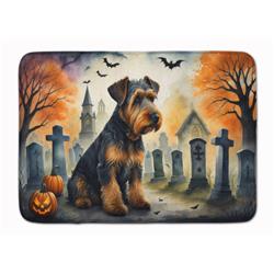 19 x 27 in. Unisex Airedale Terrier Spooky Halloween Memory Foam Kitchen Mat