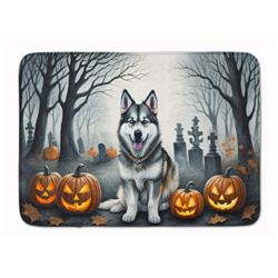 19 x 27 in. Unisex Alaskan Malamute Spooky Halloween Memory Foam Kitchen Mat