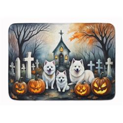 19 x 27 in. Unisex American Eskimo Spooky Halloween Memory Foam Kitchen Mat