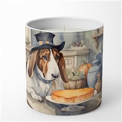 10 oz Unisex Basset Hound Fall Kitchen Pumpkins Decorative Soy Candle