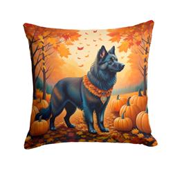 14 x 14 in. Unisex Belgian Sheepdog Fall Fabric Decorative Pillow