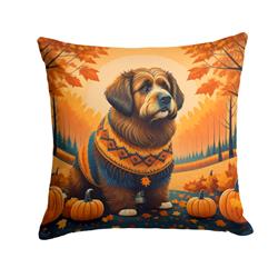 14 x 14 in. Unisex Briard Fall Fabric Decorative Pillow