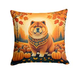 14 x 14 in. Unisex Chow Chow Fall Fabric Decorative Pillow