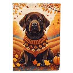 DAC1055CHF 40 x 28 in. Chocolate Labrador Retriever Fall House Flag