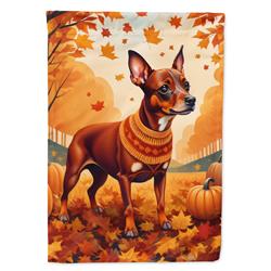 40 x 28 in. Unisex Red Miniature Pinscher Fall House Flag
