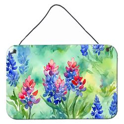 DAC1709DS812 12 x 8 in. Unisex Texas Bluebonnets in Watercolor Wall or Door Hanging Prints