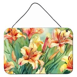 DAC1710DS812 12 x 8 in. Unisex Utah Sego Lilies in Watercolor Wall or Door Hanging Prints