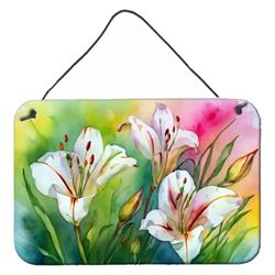 DAC1711DS812 12 x 8 in. Unisex Utah Sego Lilies in Watercolor Wall or Door Hanging Prints