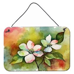 DAC1713DS812 12 x 8 in. Unisex Virginia American Dogwood in Watercolor Wall or Door Hanging Prints