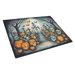 DAC2274LCB 15 x 12 in. Unisex Calaveras Sugar Skulls Spooky Halloween Glass Cutting Board - Large