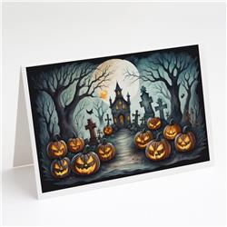DAC2215GCA7P 5 x 7 in. Graveyard Spooky Halloween Greeting Cards & Envelopes - Pack of 8