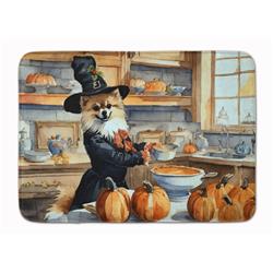 19 x 27 in. Unisex Pomeranian Fall Kitchen Pumpkins Memory Foam Kitchen Mat