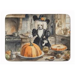 19 x 27 in. Unisex Poodle Fall Kitchen Pumpkins Memory Foam Kitchen Mat
