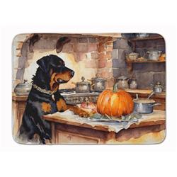 19 x 27 in. Unisex Rottweiler Fall Kitchen Pumpkins Memory Foam Kitchen Mat