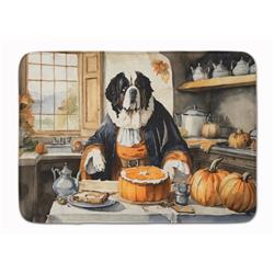 19 x 27 in. Unisex Saint Bernard Fall Kitchen Pumpkins Memory Foam Kitchen Mat