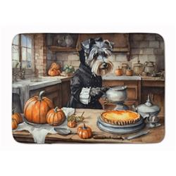 19 x 27 in. Unisex Schnauzer Fall Kitchen Pumpkins Memory Foam Kitchen Mat