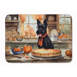 19 x 27 in. Unisex Scottish Terrier Fall Kitchen Pumpkins Memory Foam Kitchen Mat