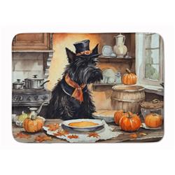 19 x 27 in. Unisex Scottish Terrier Fall Kitchen Pumpkins Memory Foam Kitchen Mat