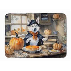 19 x 27 in. Unisex Siberian Husky Fall Kitchen Pumpkins Memory Foam Kitchen Mat