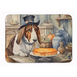19 x 27 in. Unisex Basset Hound Fall Kitchen Pumpkins Memory Foam Kitchen Mat