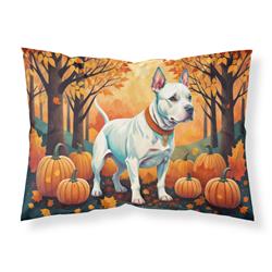 20.5 x 30 in. Unisex White Pit Bull Terrier Fall Fabric Standard Pillowcase