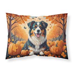 20.5 x 30 in. Unisex Australian Shepherd Terrier Fall Fabric Standard Pillowcase