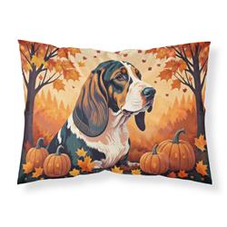20.5 x 30 in. Unisex Basset Hound Fall Fabric Standard Pillowcase