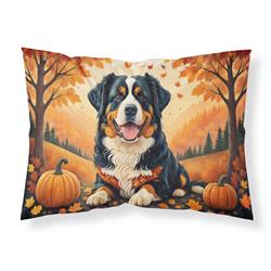 20.5 x 30 in. Unisex Bernese Mountain Dog Fall Fabric Standard Pillowcase
