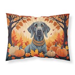 20.5 x 30 in. Unisex Weimaraner Fall Fabric Standard Pillowcase