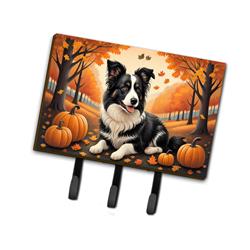 9 x 6 in. Unisex Border Collie Fall Leash or Key Holder