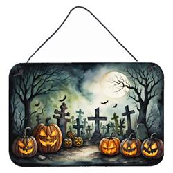 DAC2217DS812 12 x 8 in. Unisex Graveyard Spooky Halloween Wall or Door Hanging Prints