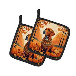 DAC1077PTHD 7.5 x 7.5 in. Unisex Vizsla Fall Pair of Pot Holders