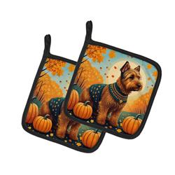 7.5 x 7.5 in. Unisex Welsh Terrier Fall Pair of Pot Holders