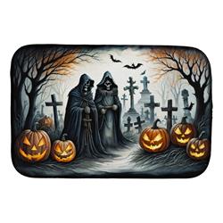 21 x 14 in. Unisex The Grim Reaper Spooky Halloween Dish Drying Mat