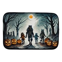 21 x 14 in. Unisex Werewolves Spooky Halloween Dish Drying Mat