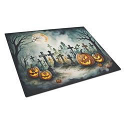 DAC2216LCB 15 x 12 in. Unisex Graveyard Spooky Halloween Glass Cutting Board - Large