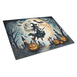 DAC2218LCB 15 x 12 in. Unisex Flying Witch Spooky Halloween Glass Cutting Board - Large