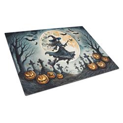 DAC2219LCB 15 x 12 in. Unisex Flying Witch Spooky Halloween Glass Cutting Board - Large