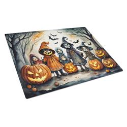 DAC2221LCB 15 x 12 in. Unisex Trick or Treaters Spooky Halloween Glass Cutting Board - Large