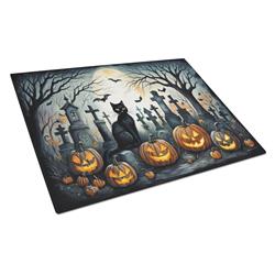 DAC2223LCB 15 x 12 in. Unisex Black Cat Spooky Halloween Glass Cutting Board - Large
