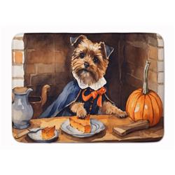 19 x 27 in. Unisex Border Terrier Fall Kitchen Pumpkins Memory Foam Kitchen Mat