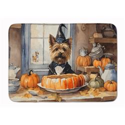 19 x 27 in. Unisex Cairn Terrier Fall Kitchen Pumpkins Memory Foam Kitchen Mat
