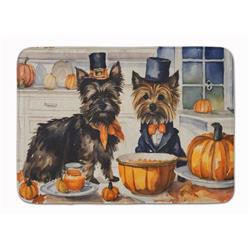 19 x 27 in. Unisex Cairn Terrier Fall Kitchen Pumpkins Memory Foam Kitchen Mat