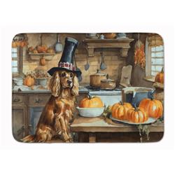 19 x 27 in. Unisex Cocker Spaniel Fall Kitchen Pumpkins Memory Foam Kitchen Mat
